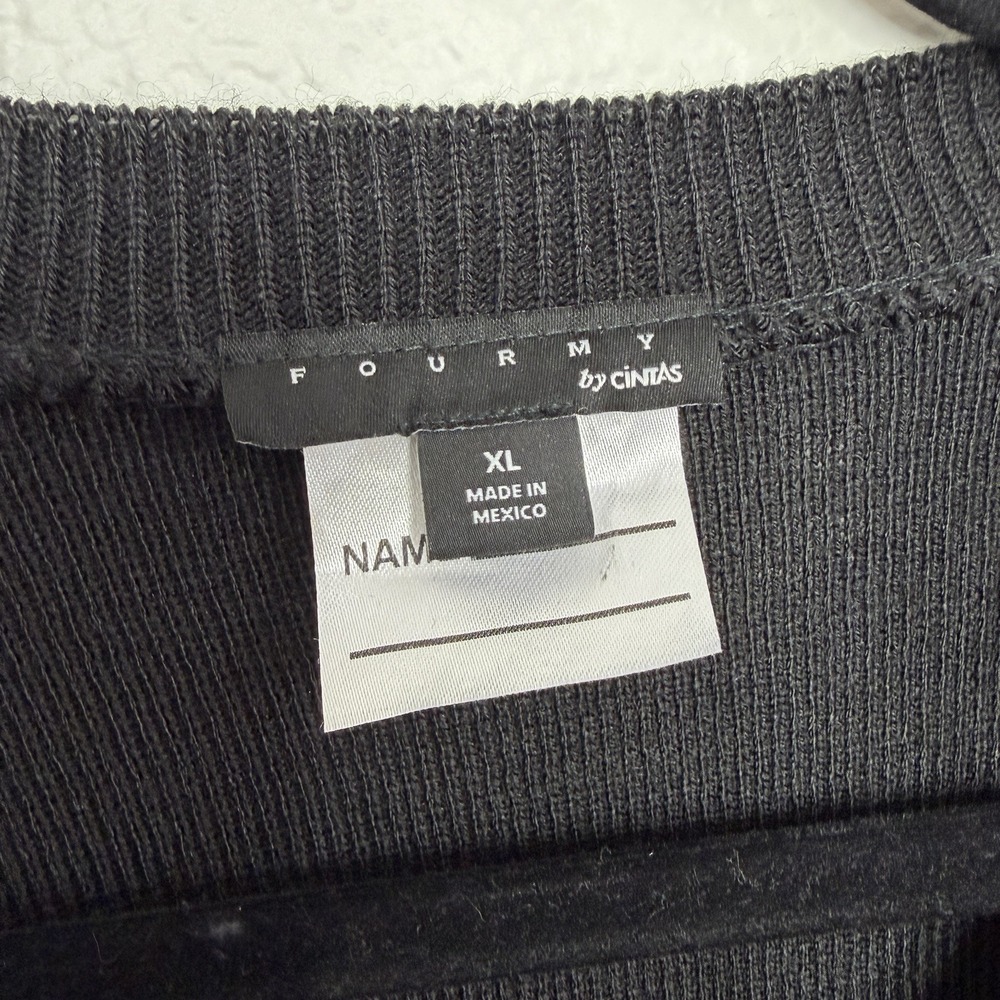 Fourmy by Cintas Men's Charcoal V Neck Sweater Medium Knit  Shoulder Epaulets XL - Picture 7 of 13
